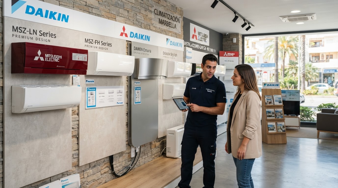 Instalación de aire acondicionado Daikin y Mitsubishi: marcas líderes en eficiencia en Marbella