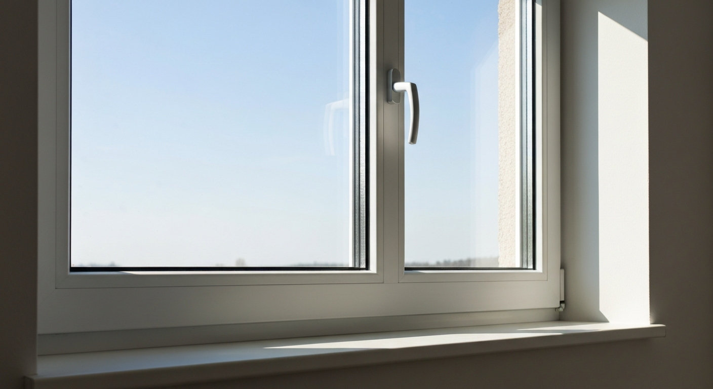 Close-up of a new energy-efficient double pane window