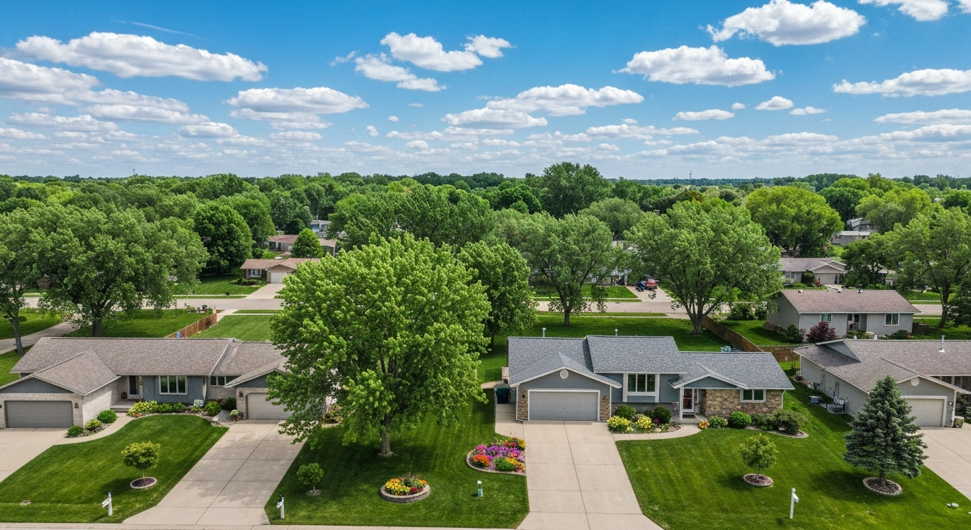 Aerial view of Apple Valley residential neighborhood