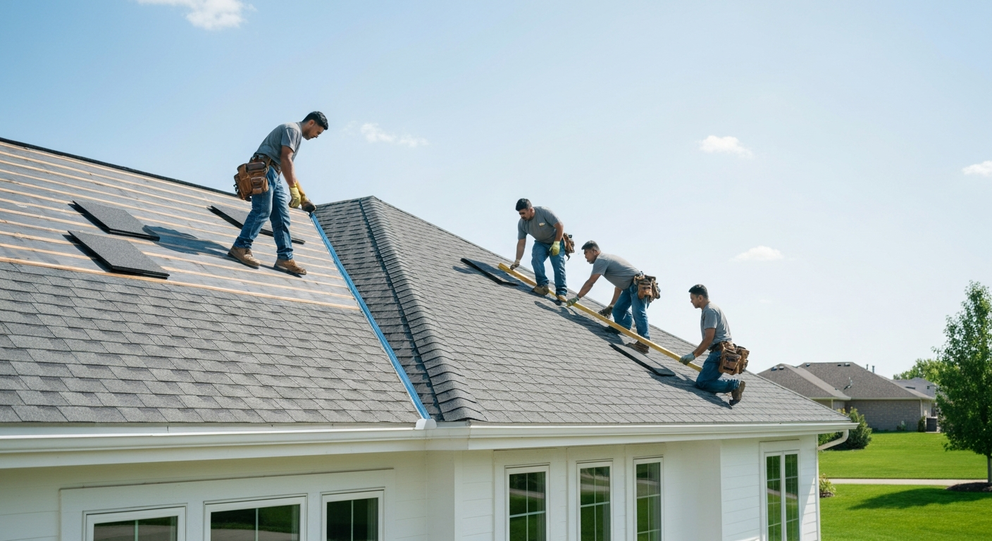 Roofing crew working in Minnesota weather