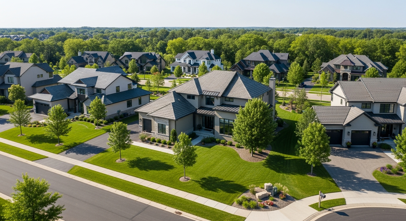 Upscale residential neighborhood in Eden Prairie, MN