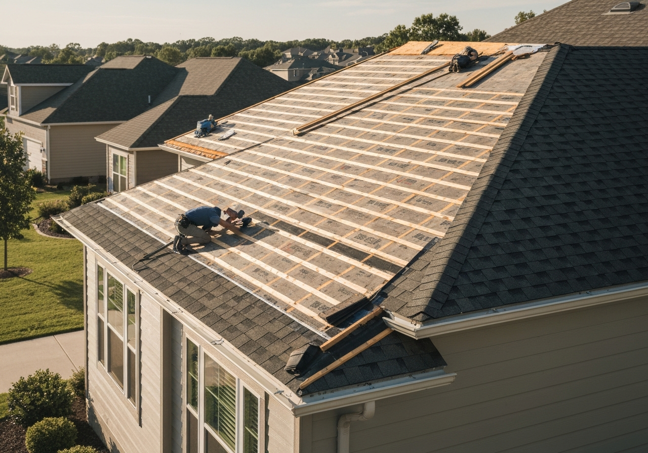 Complete exterior storm restoration with a focus on roofing repair and replacement