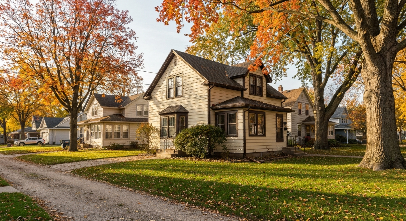 Autumn roof and gutters in Minnesota