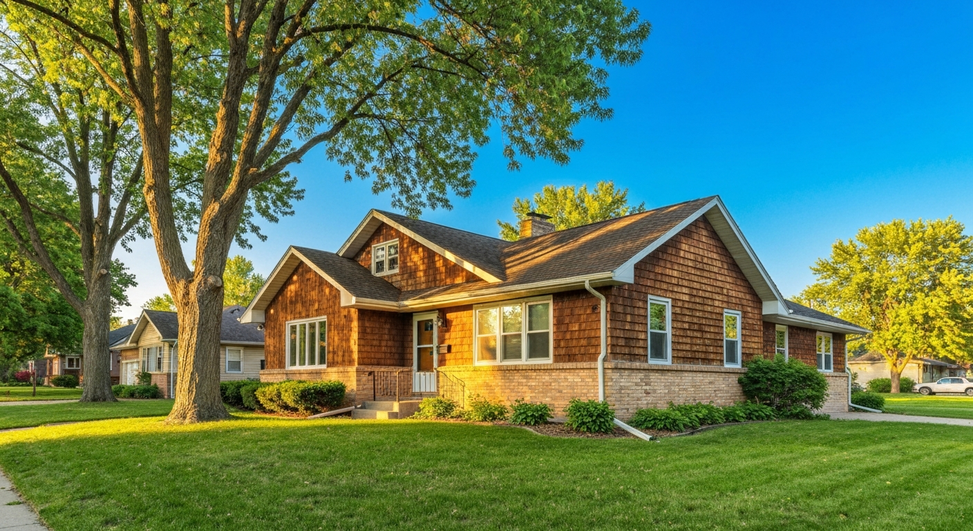 Modest residential neighborhood in Columbia Heights, MN