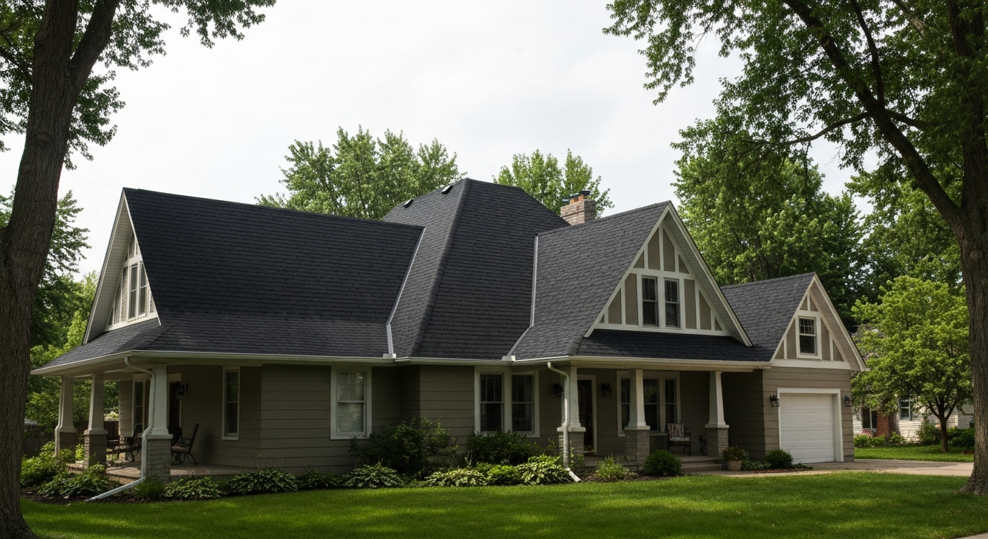 New roof on residential home