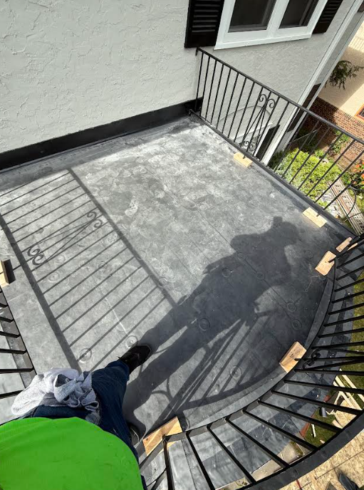 EPDM Flat Roof Installation - Minneapolis MN - completed EPDM membrane on porch roof
