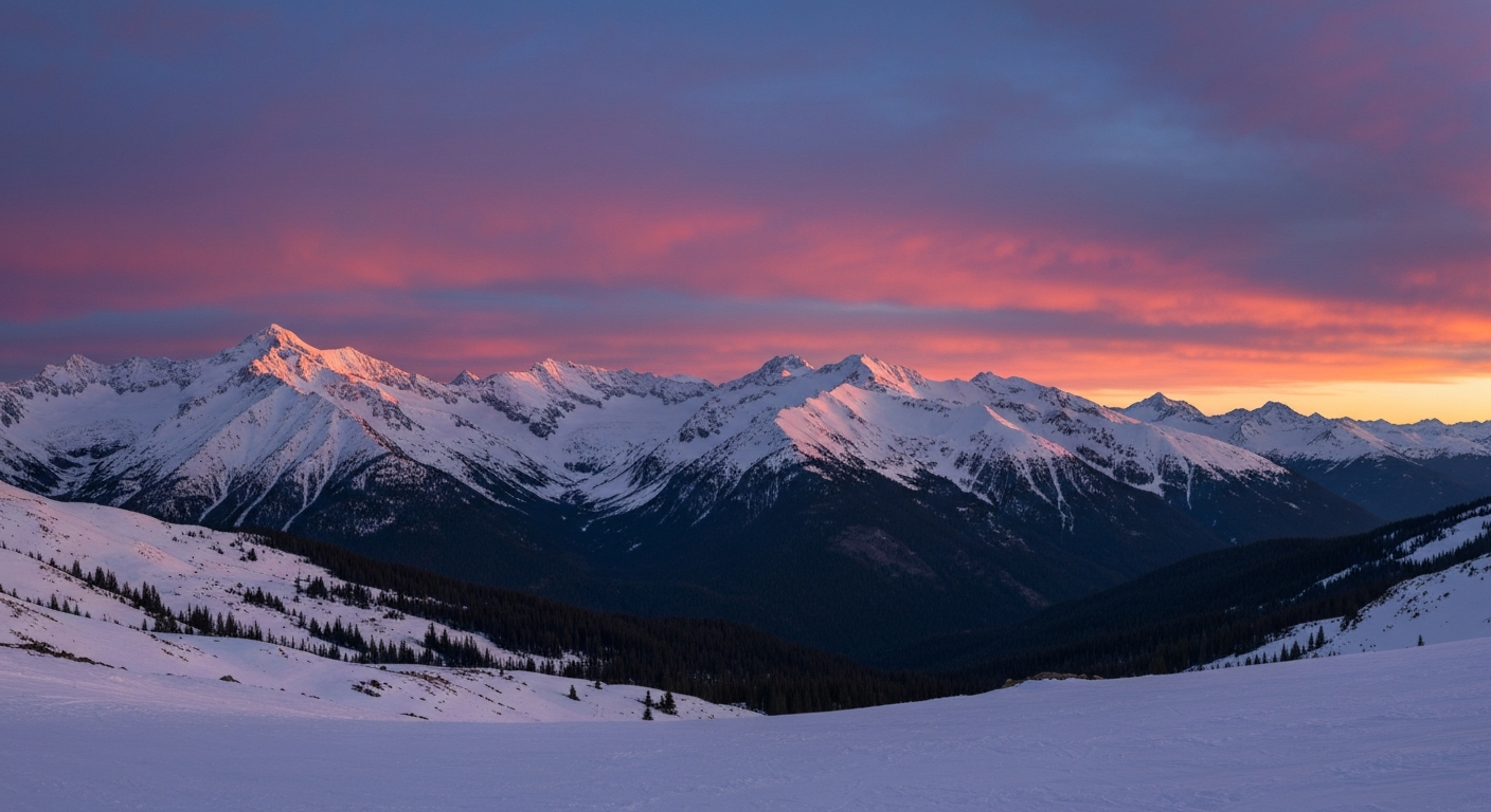 Whitefish mountain landscape at dusk