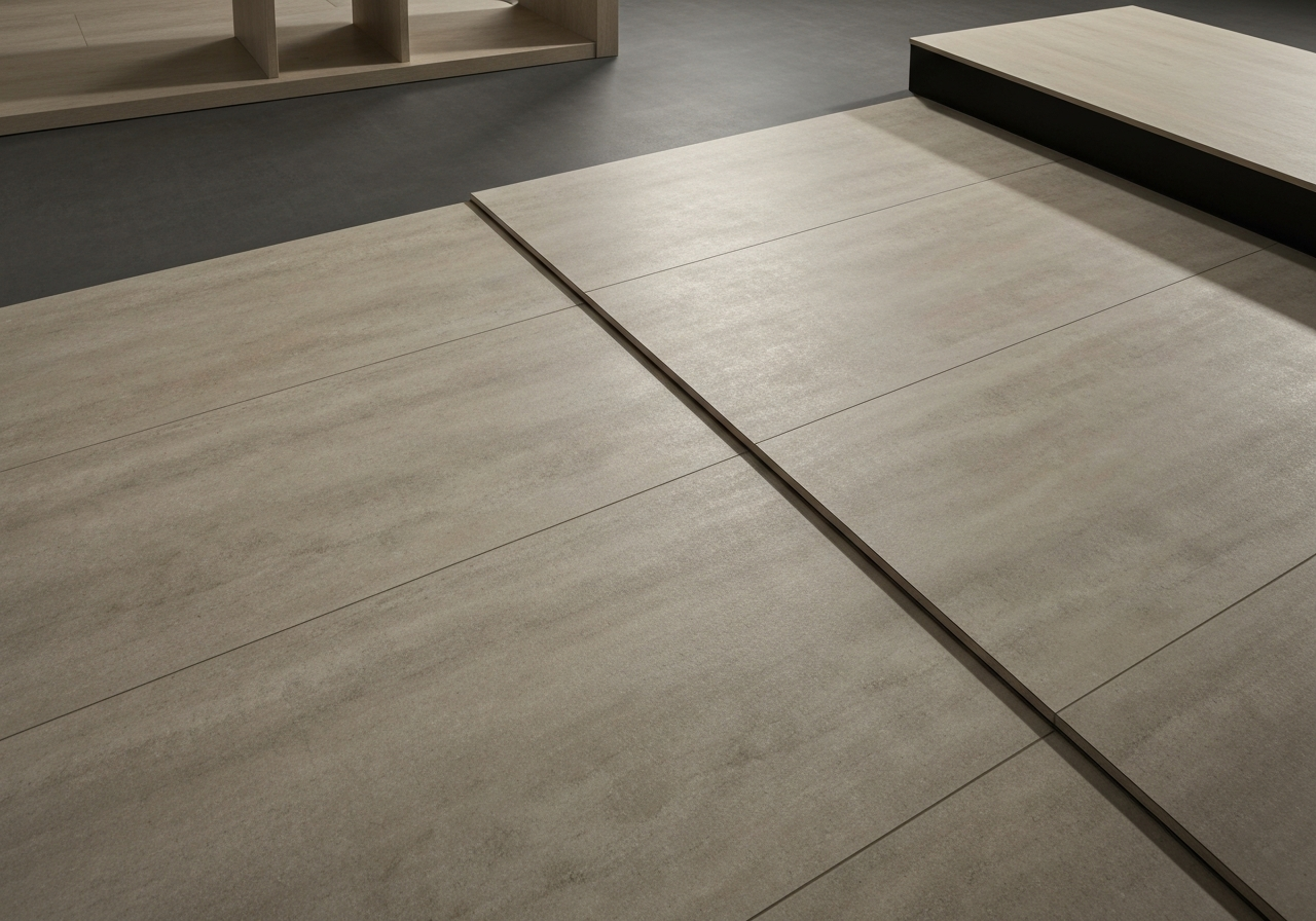 Gallery-style commercial interior floor