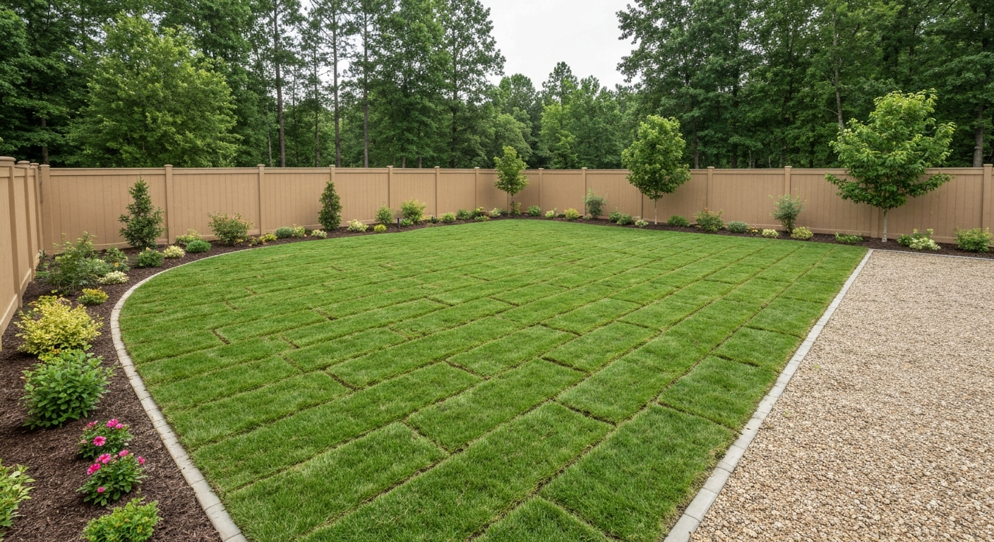 Practical fenced yard with trailer pad