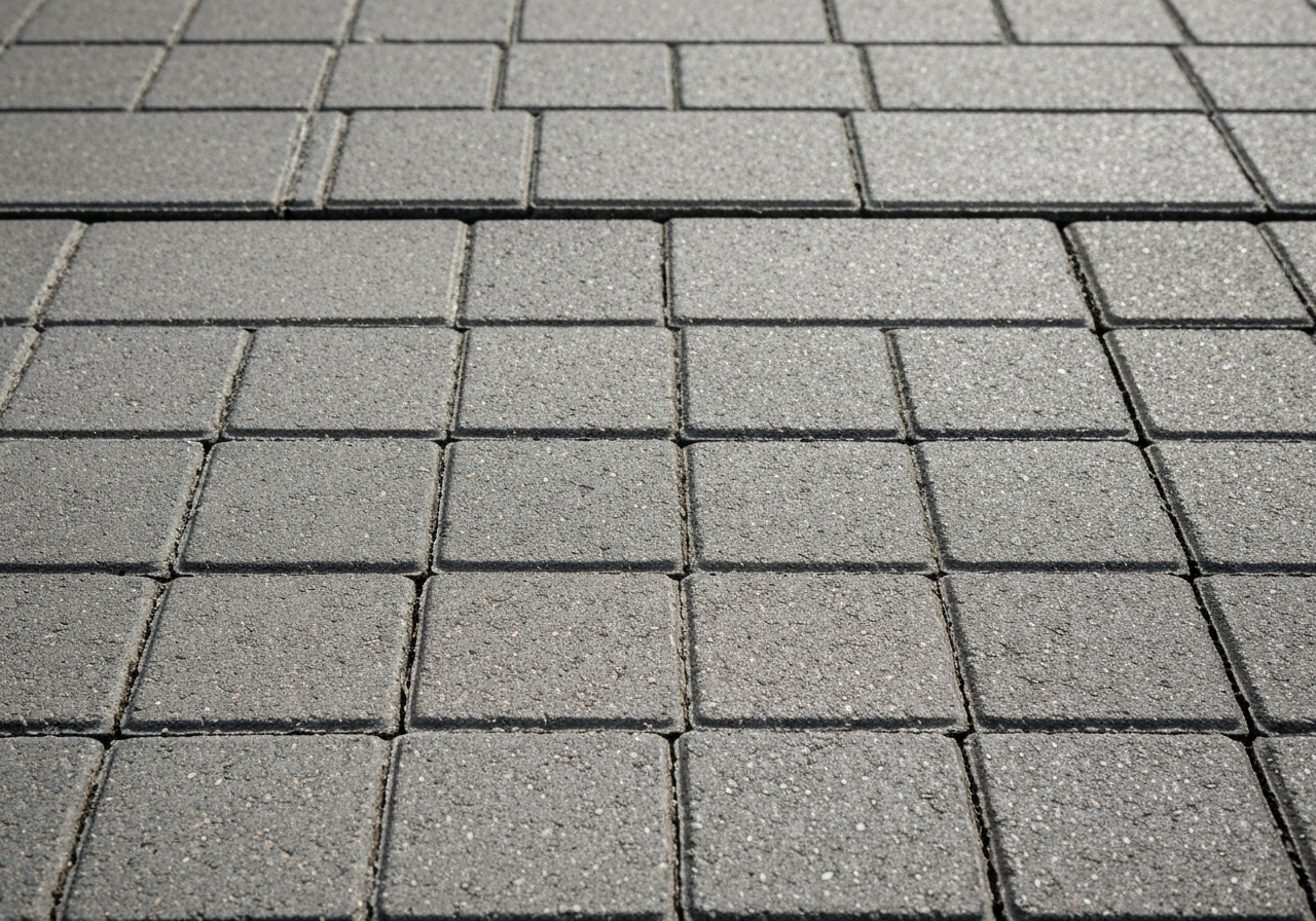 Freshly sealed walkway pavers with textured slip-resistant finish, close-up