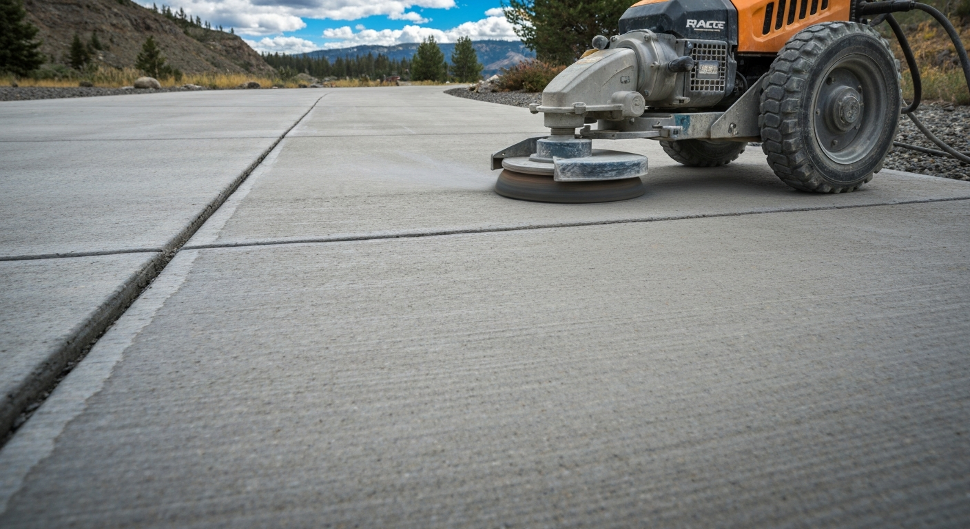 Concrete surface prep with a grinder