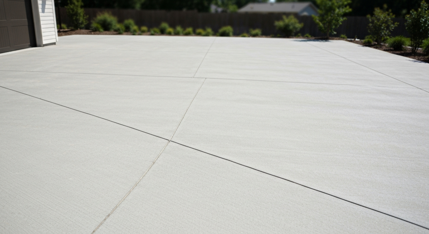 Sealed concrete driveway with even finish