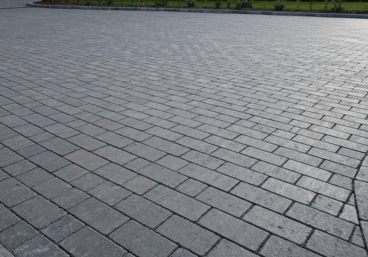 Sealed paver driveway with crisp, clean joint lines