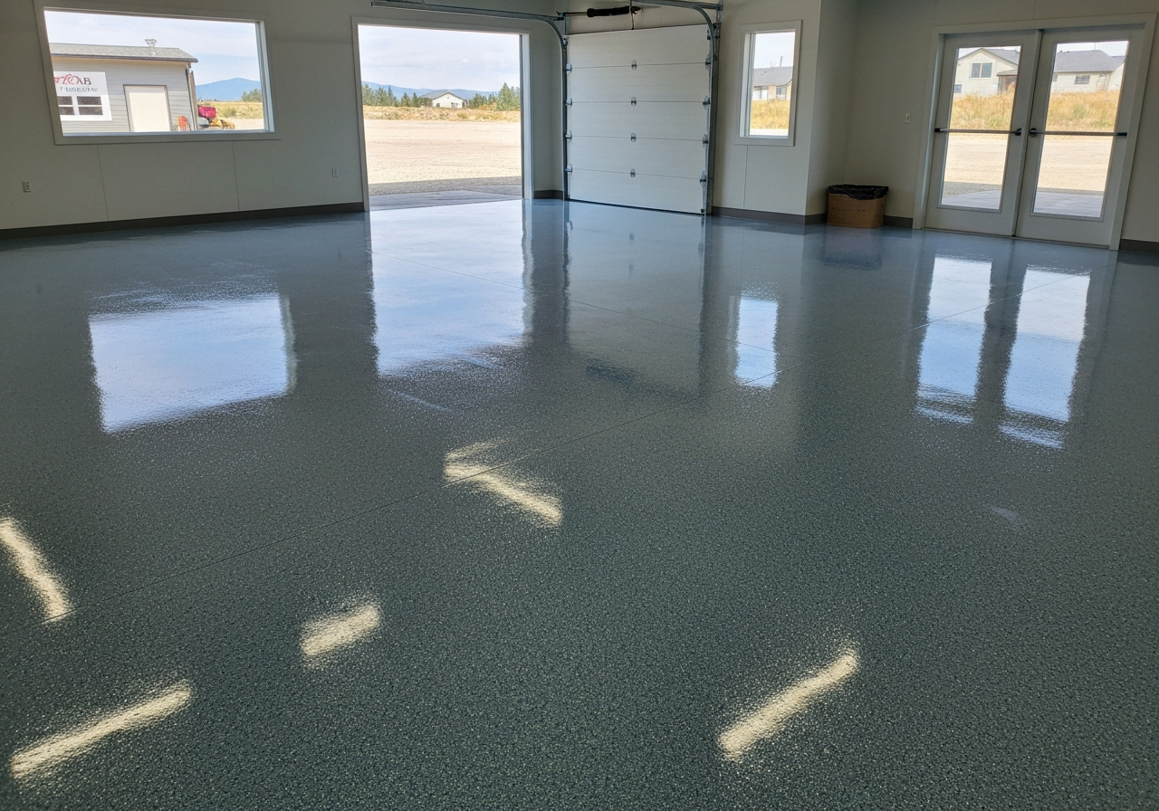 Glossy flake garage floor