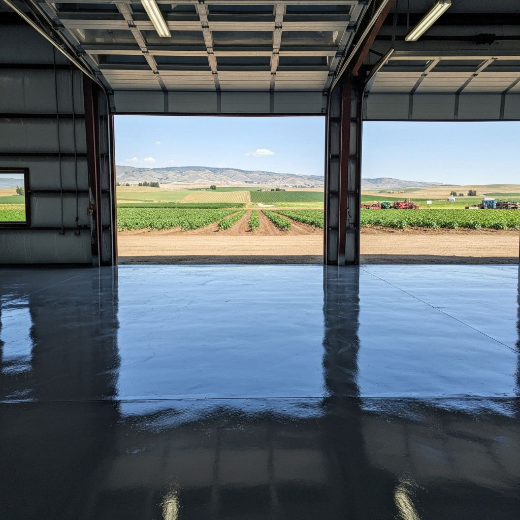 Ronan area garage floor freshly coated
