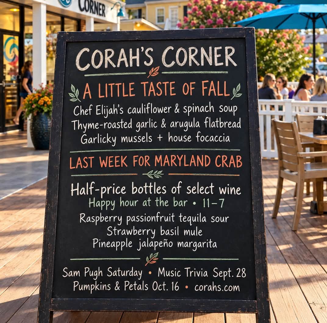 Corah's Corner - A Little Taste of Fall chalkboard specials