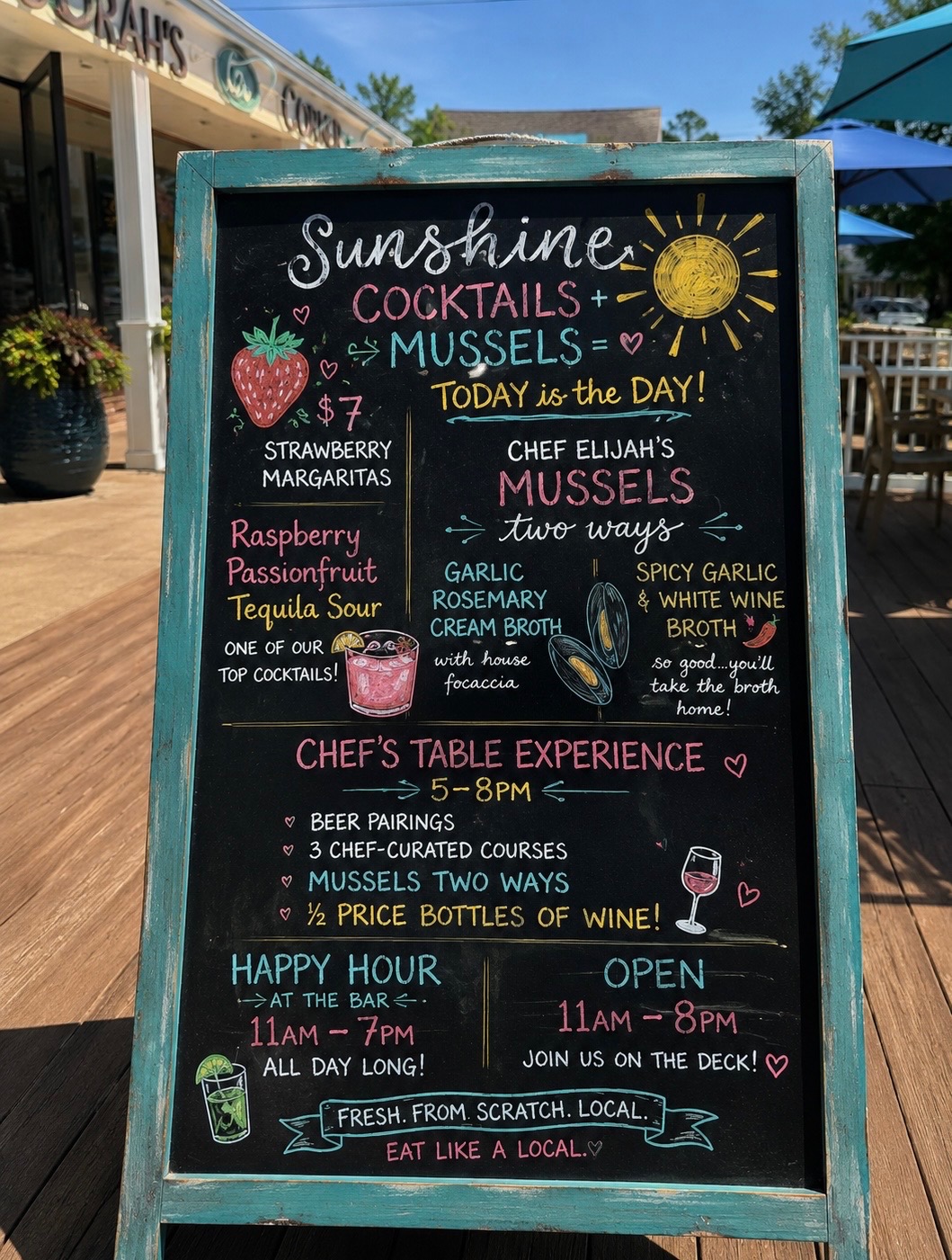 Today's Specials Chalkboard - Corah's Corner