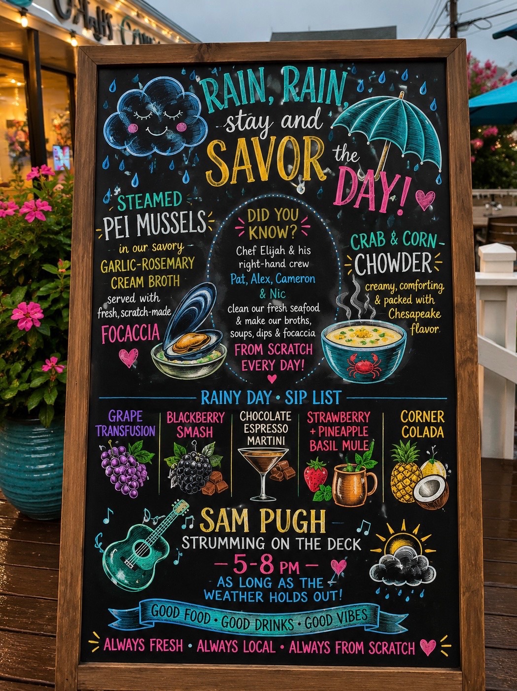 Today's Specials Chalkboard - Corah's Corner
