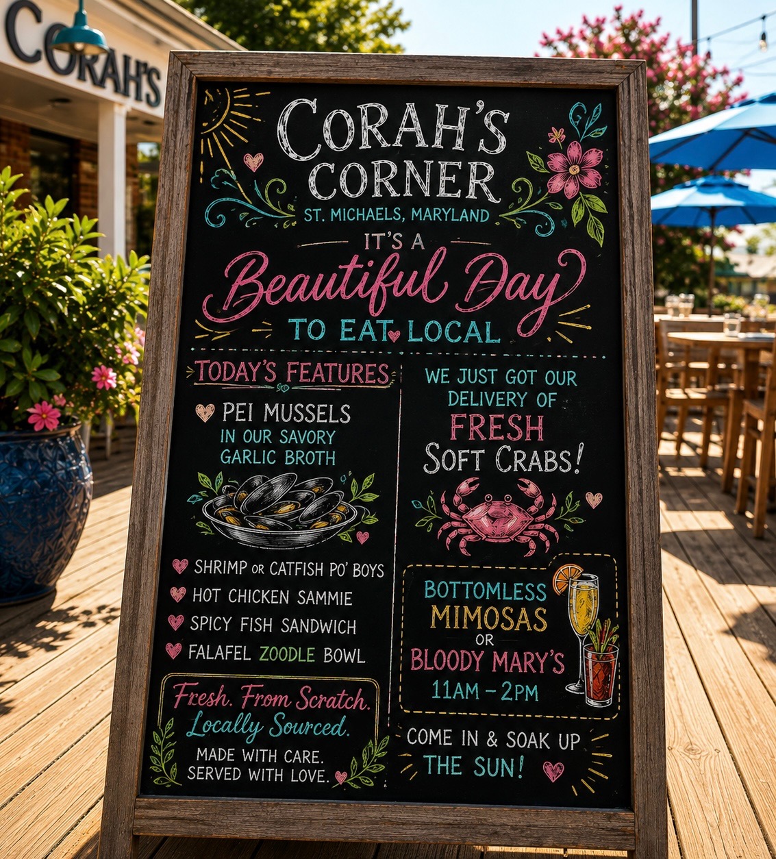 Today's Specials Chalkboard - Corah's Corner