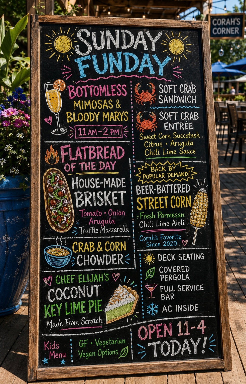 Sunday Funday Specials Chalkboard