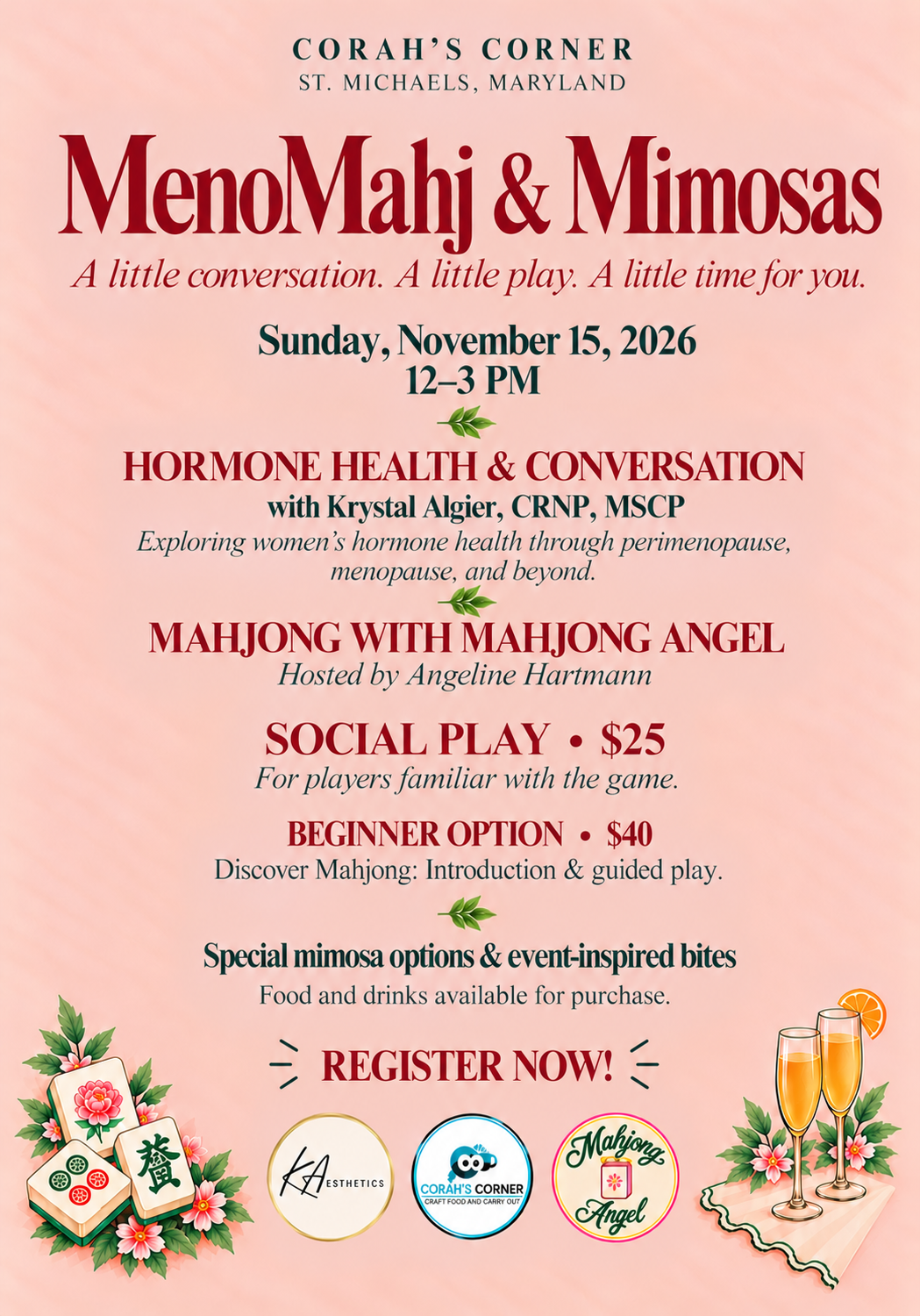 MenoMahj & Mimosas at Corah's Corner - Sunday November 15
