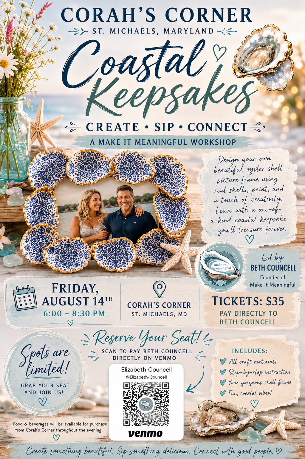Coastal Keepsakes: Oyster Shell Frame Workshop 🦪✨