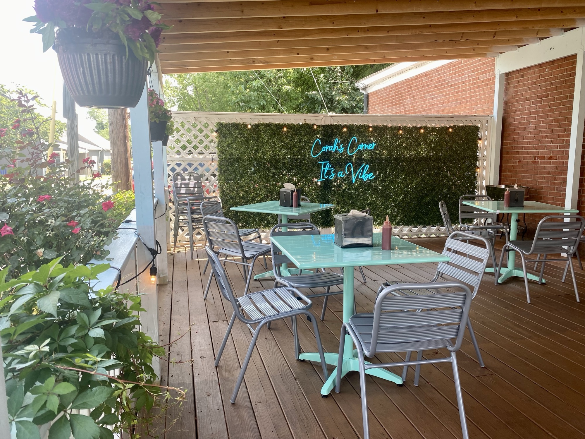 Corah's Corner Patio Neon Sign