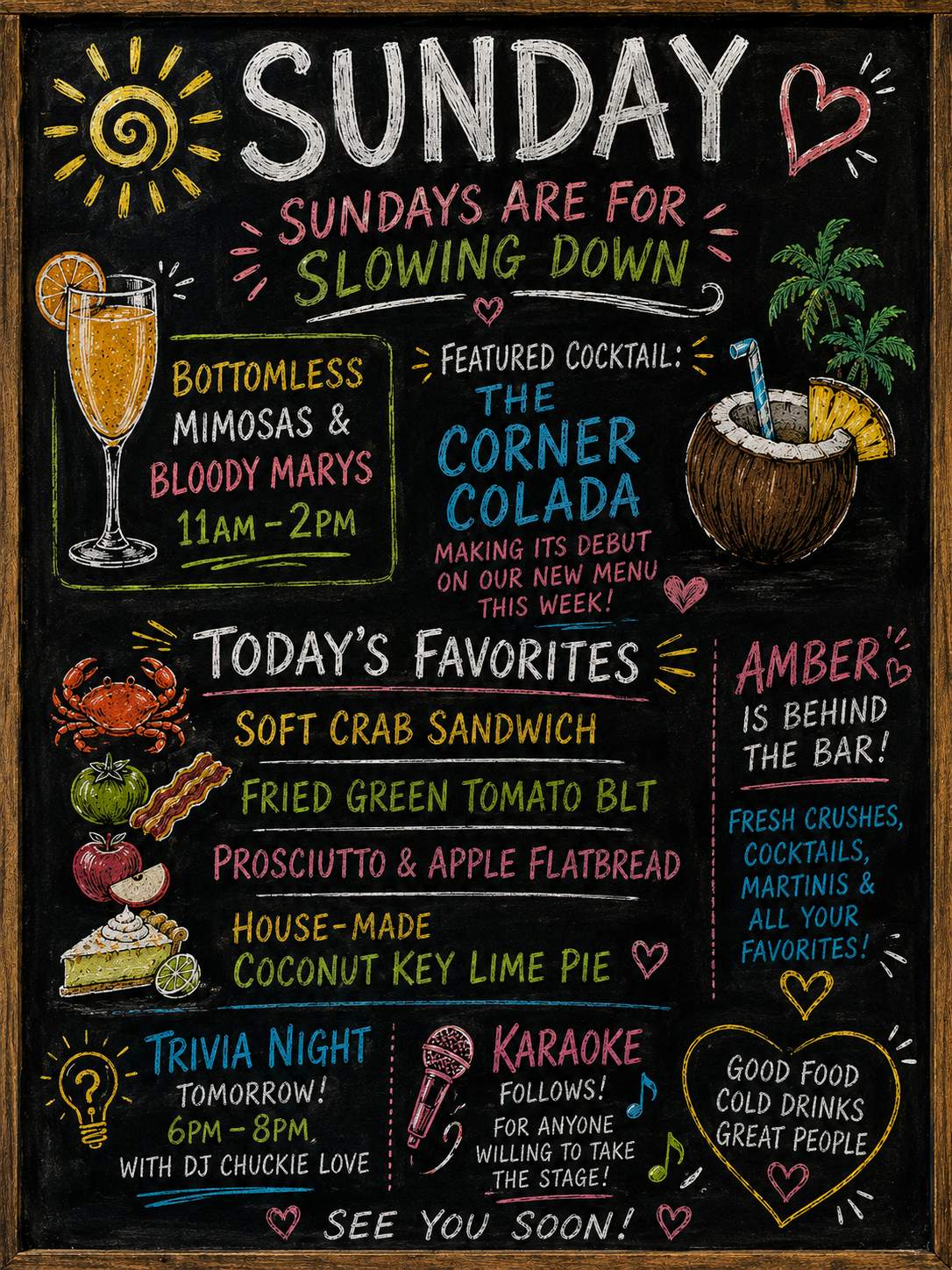 Sunday Specials Chalkboard