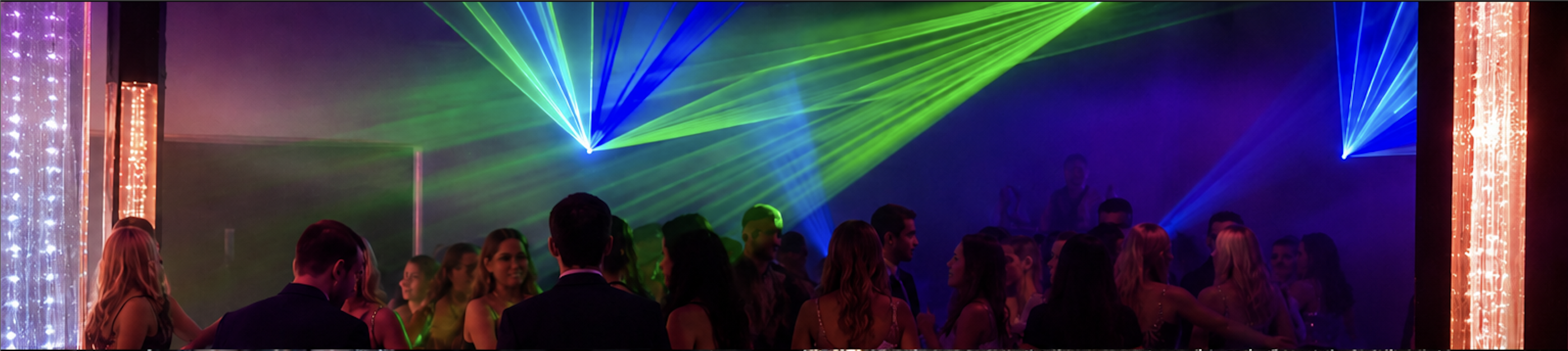 Greek life formal with laser light show and dance floor at Suite One Eleven Event Venue