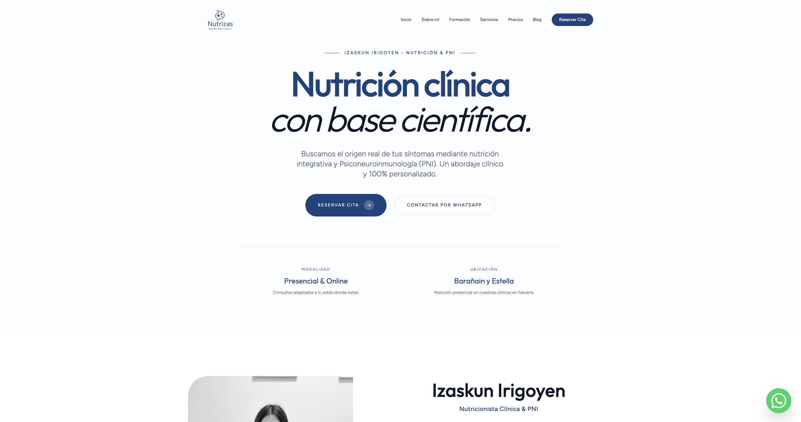 Modern klinikai táplálkozástudományi weboldal időpontfoglalással