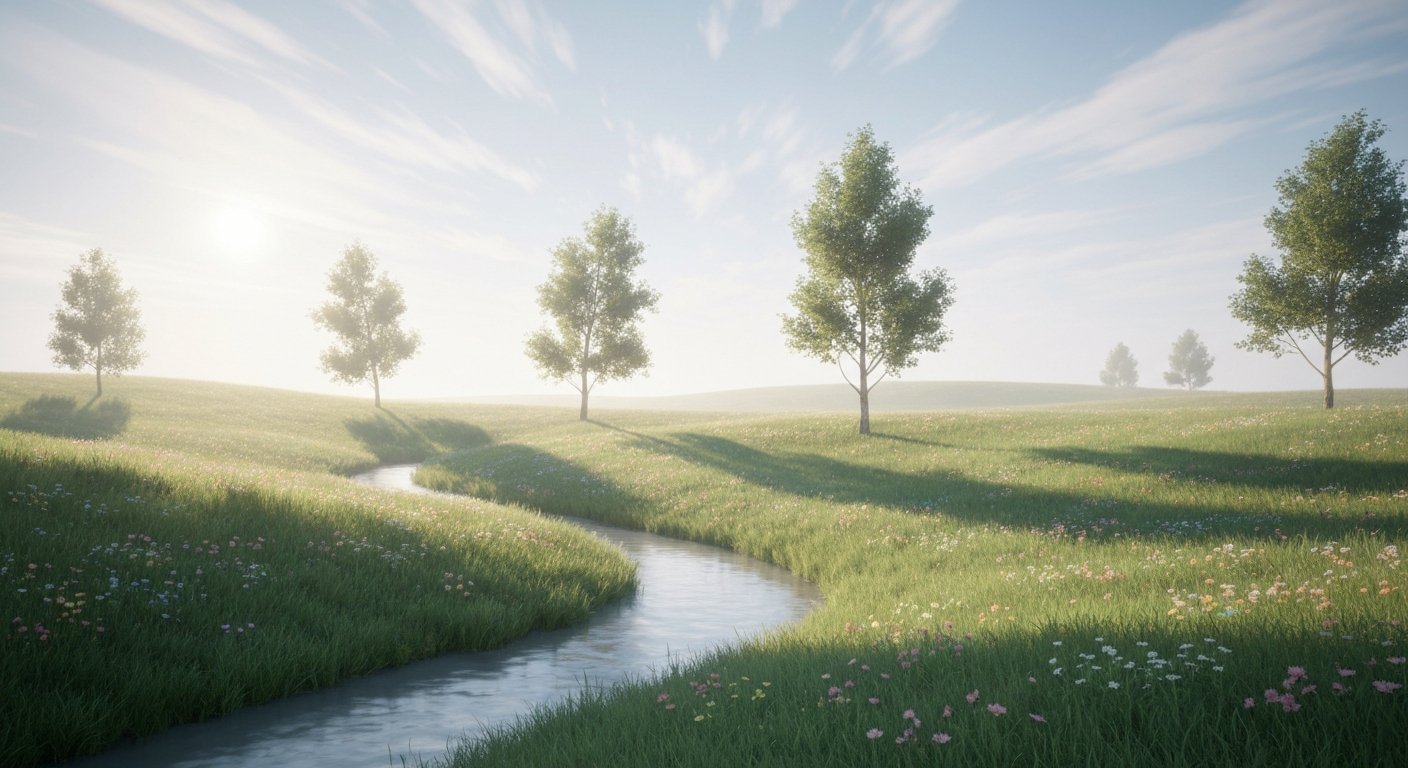 Peaceful nature scene for anxiety relief