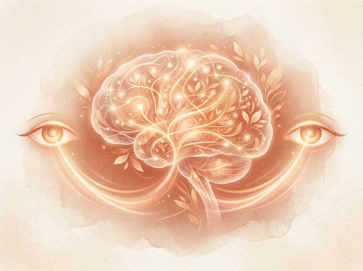 Abstract illustration of bilateral stimulation and brain healing