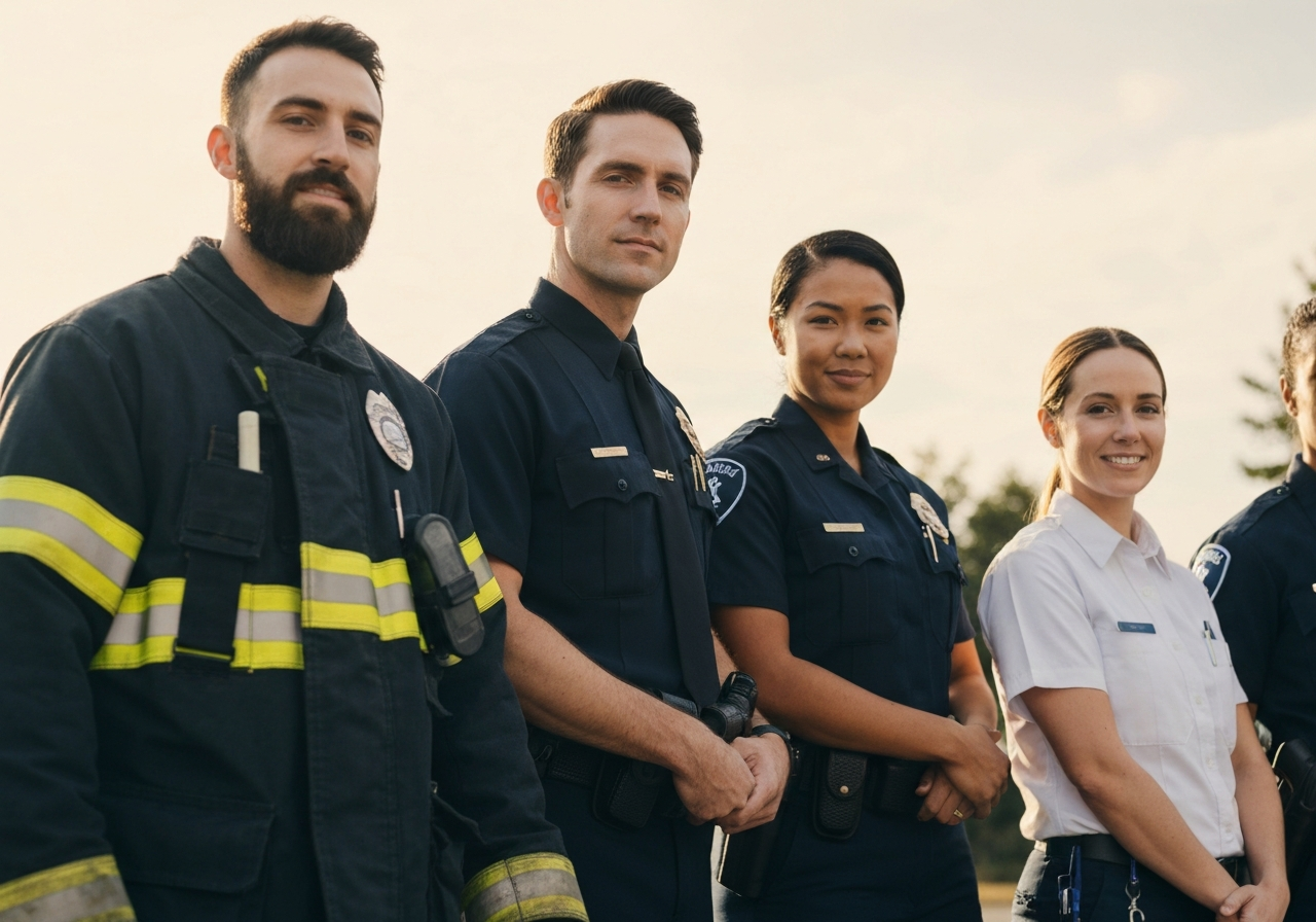 First responders standing together