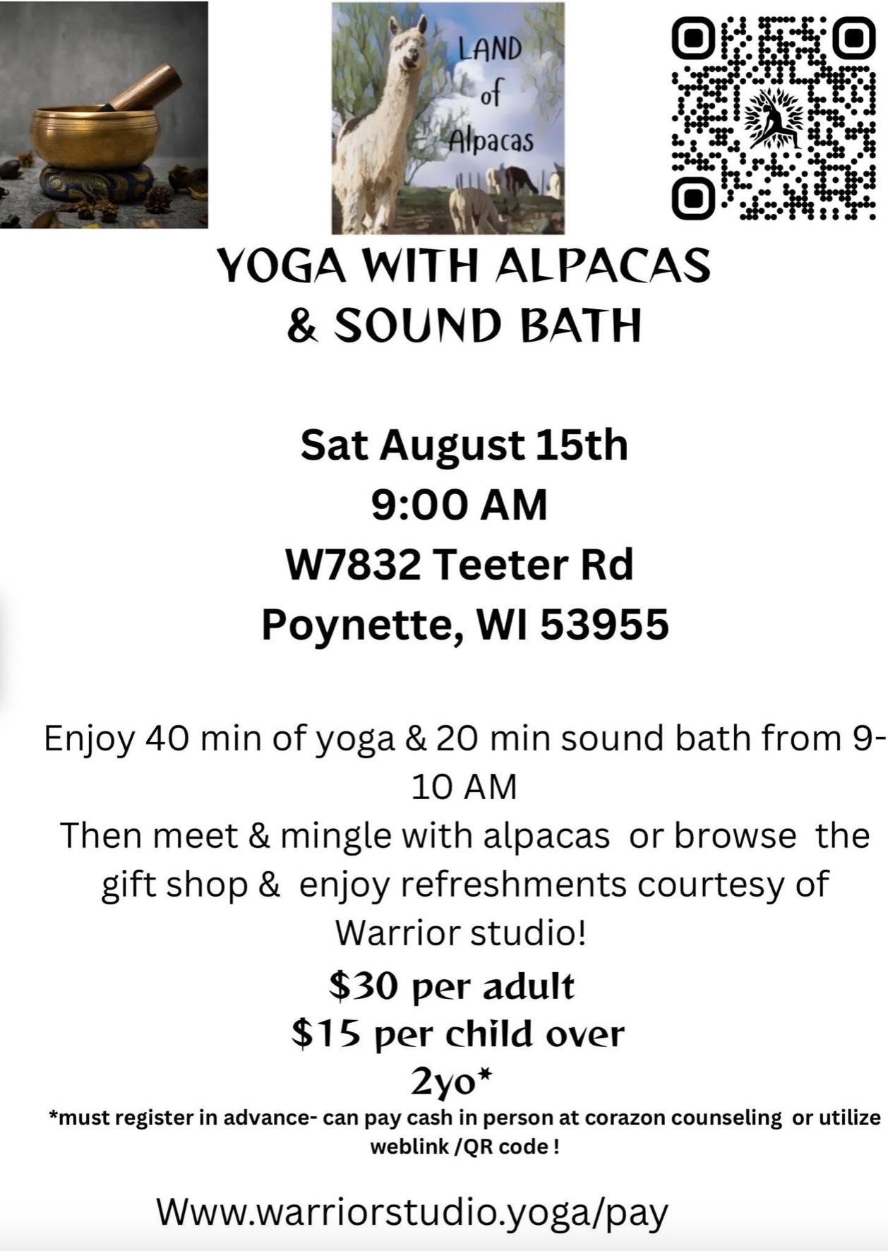 Yoga with Alpacas & Sound Bath