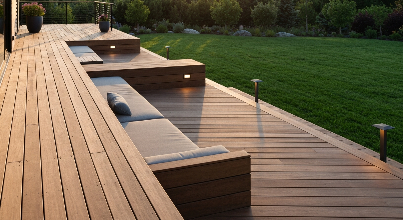 Modern wooden deck in Vernon BC