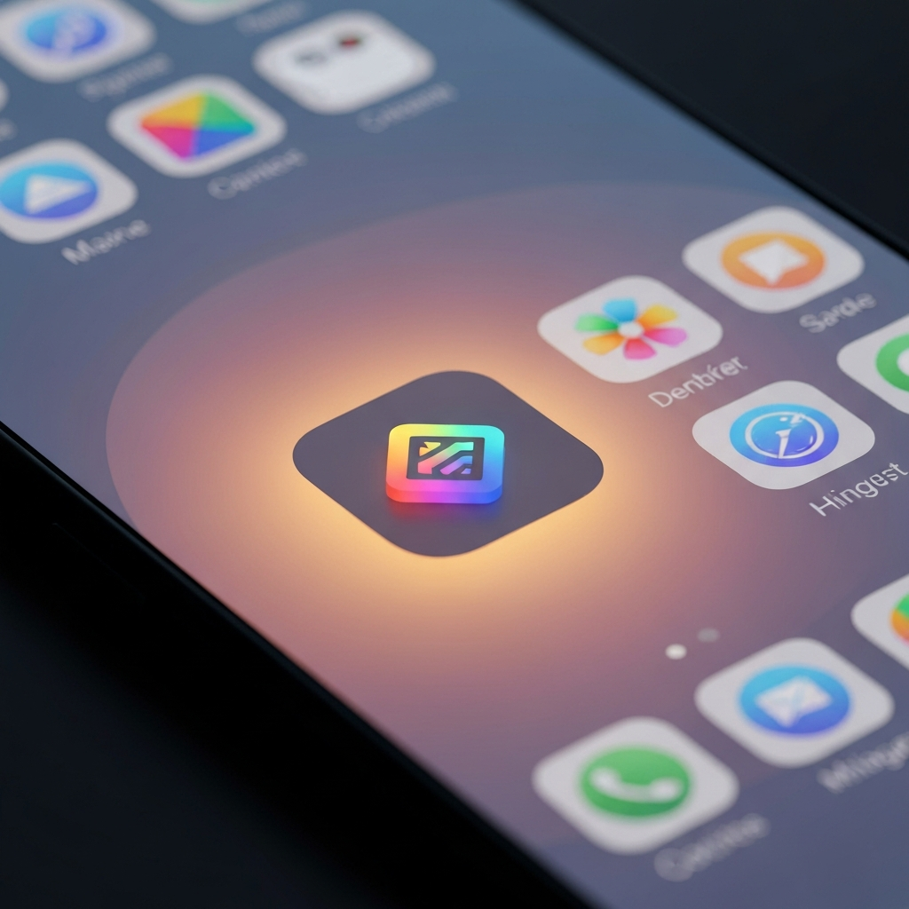 Smartphone with glowing event app icon