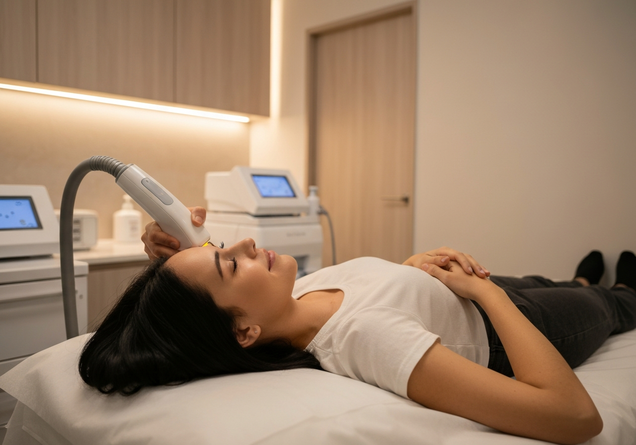 Patient comfortably receiving ActivPro LaserStim therapy