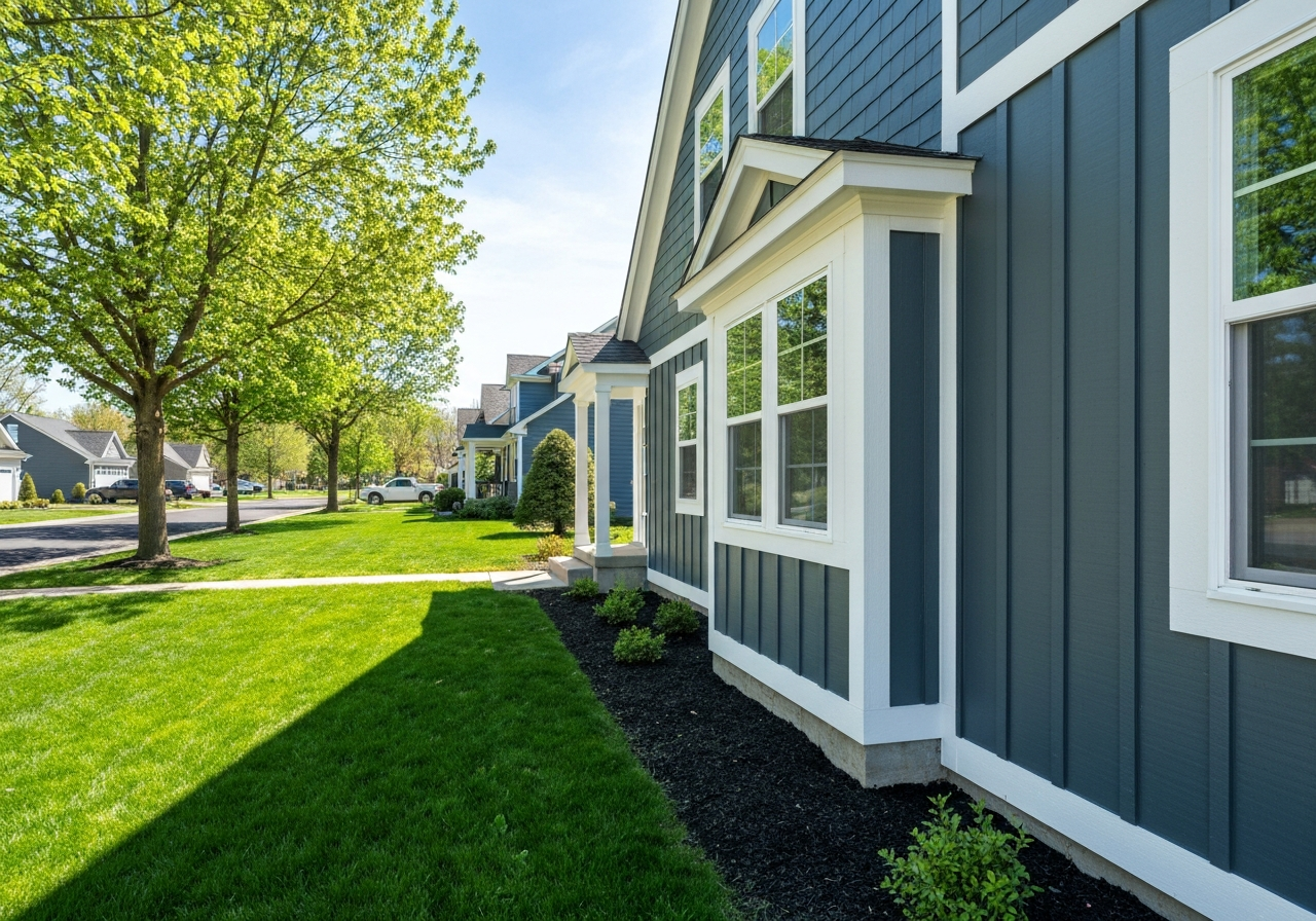 Freshly painted house exterior