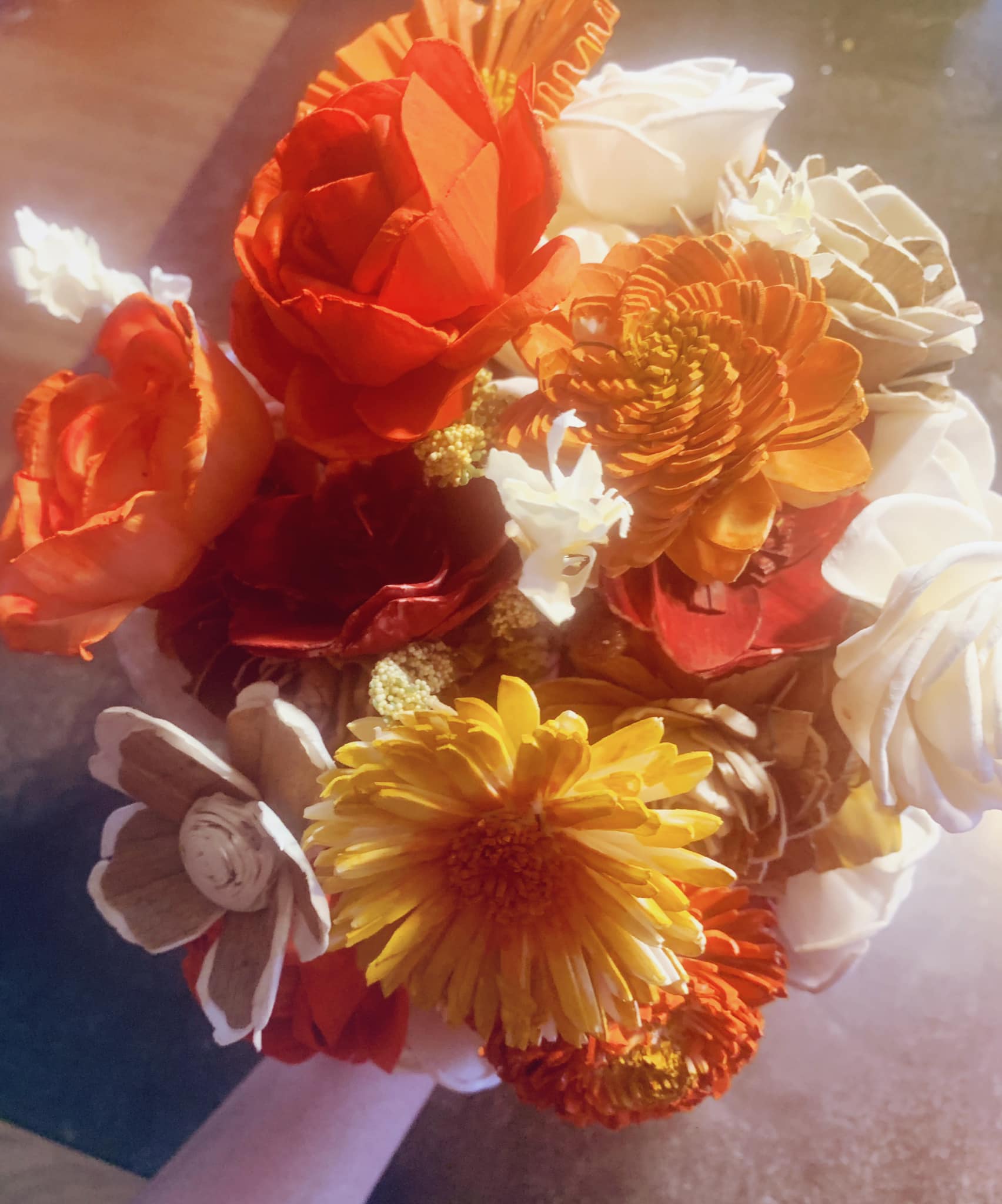 Vibrant orange and yellow floral arrangement