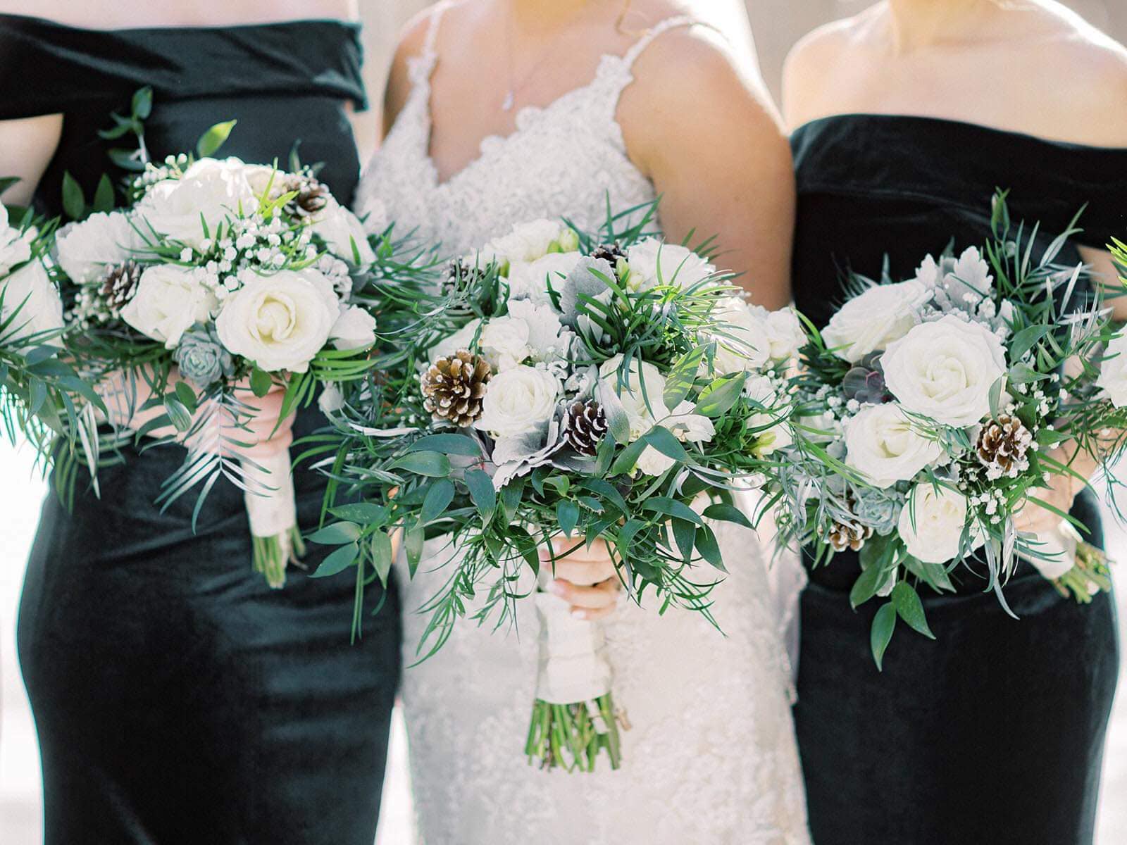 Bridesmaids with bouquets