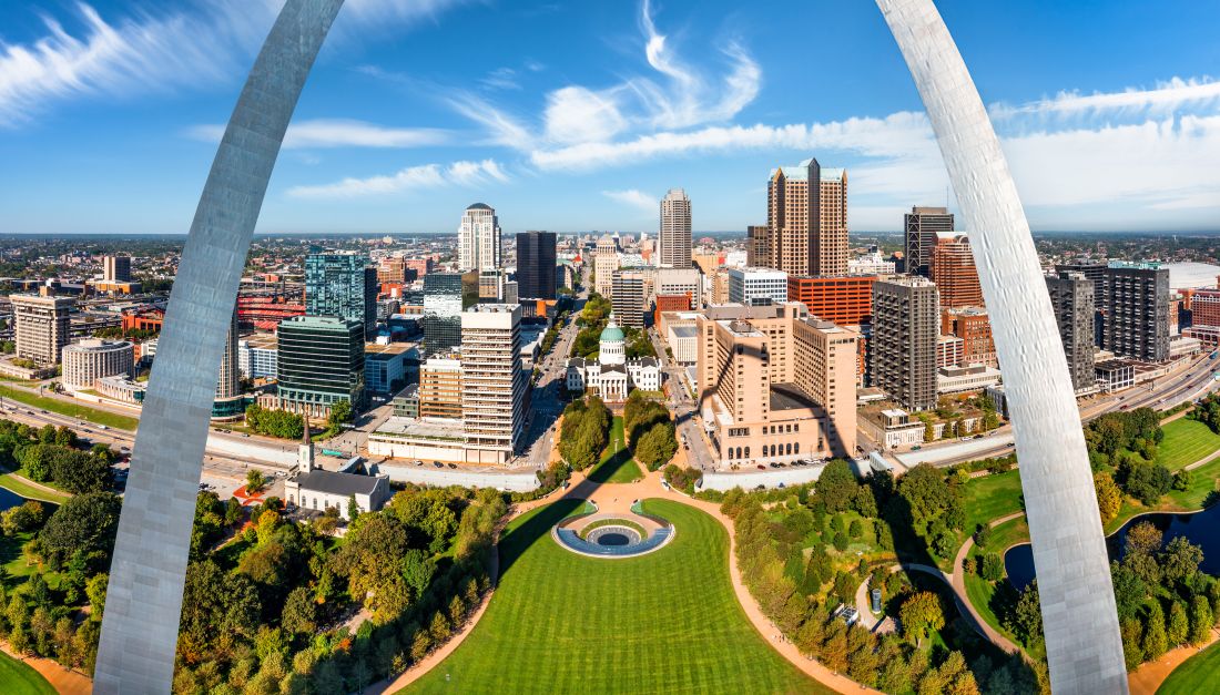 St. Louis skyline framed by the Gateway Arch