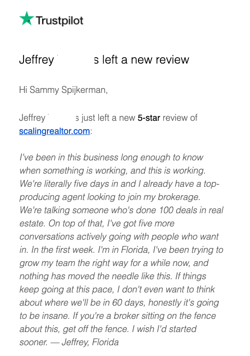 Real estate recruiting success proof screenshot 2