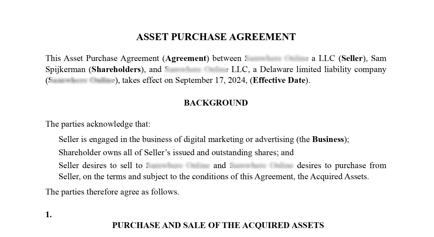 ScalingRealtor.com Asset Purchase Agreement from Private Equity