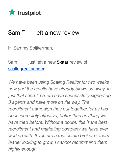 Real estate recruiting success proof screenshot 6