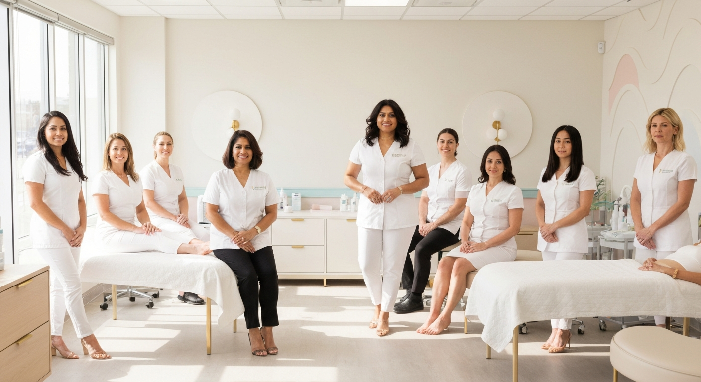 Body Empire founder Roxy and team at 1780 Sismet Rd Mississauga MedSpa