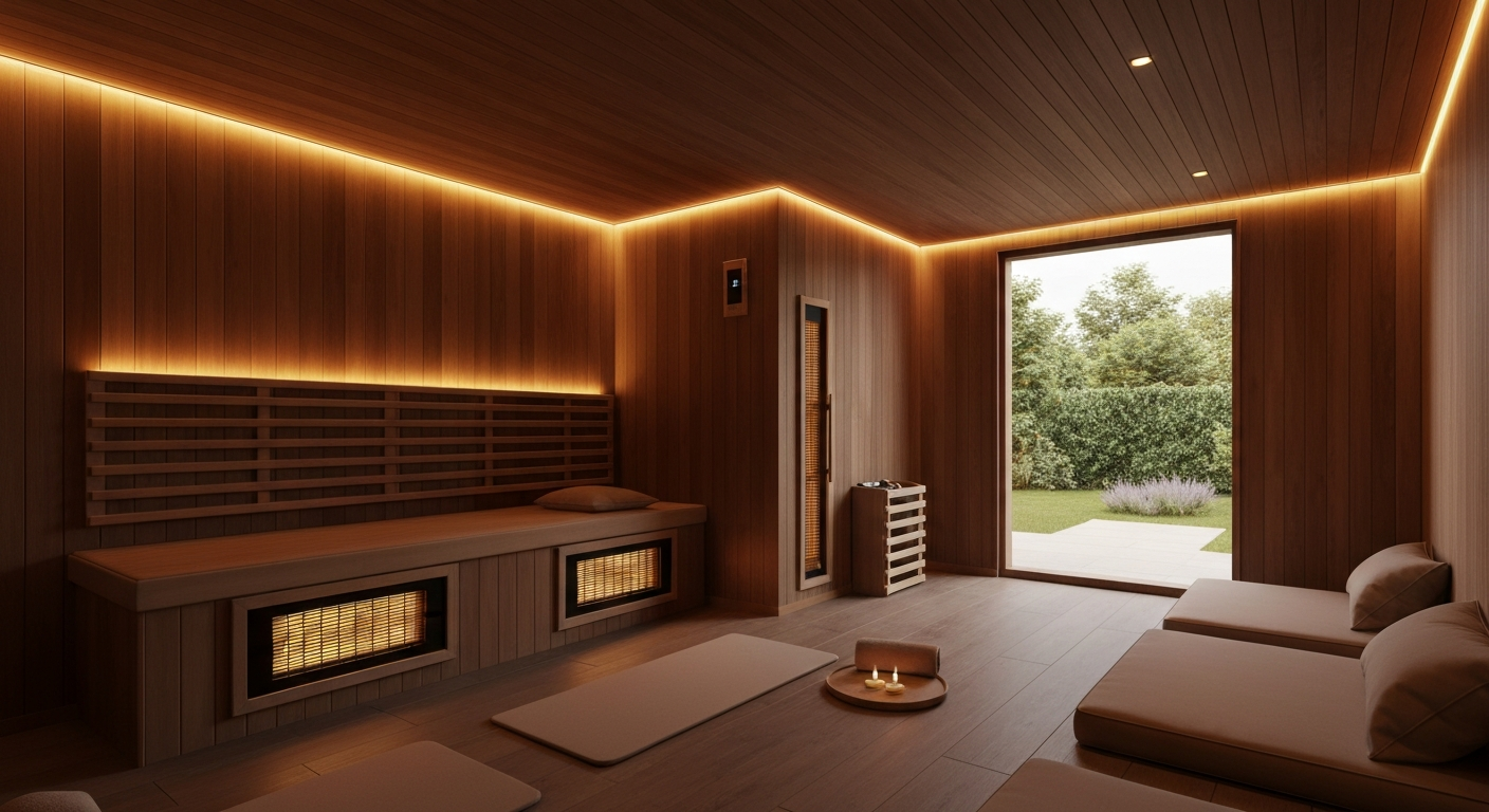 Relaxing infrared sauna detox treatment room at Body Empire Mississauga