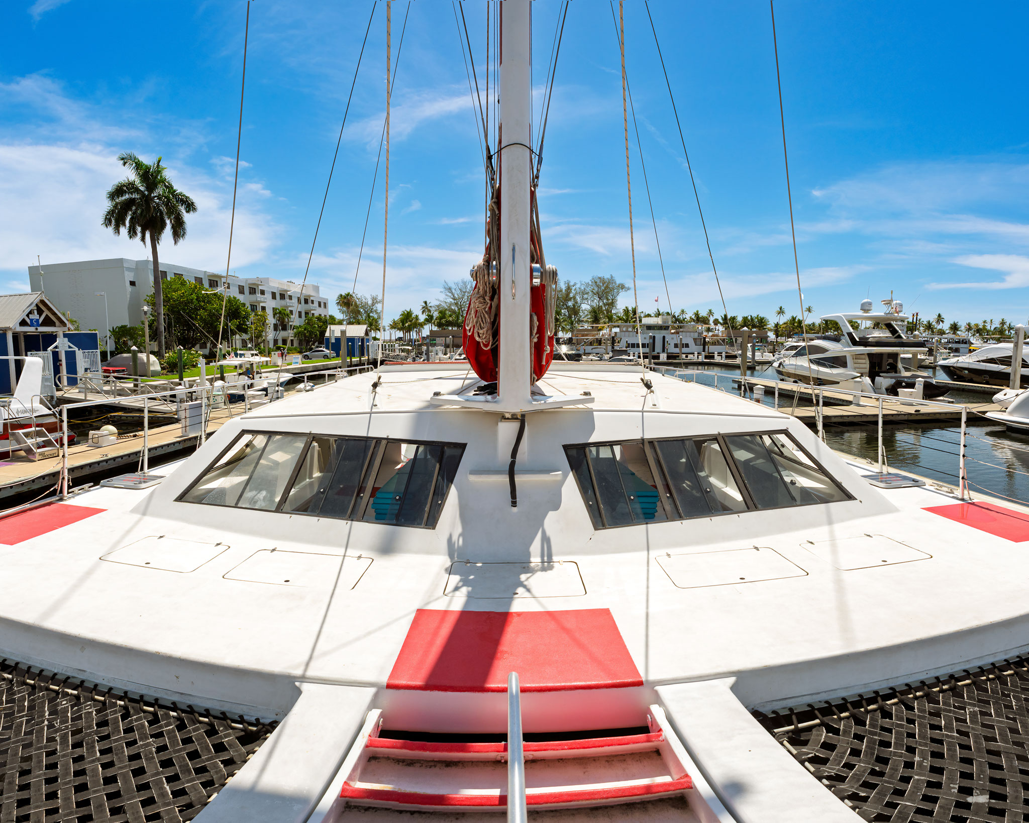 Front view of the catamaran