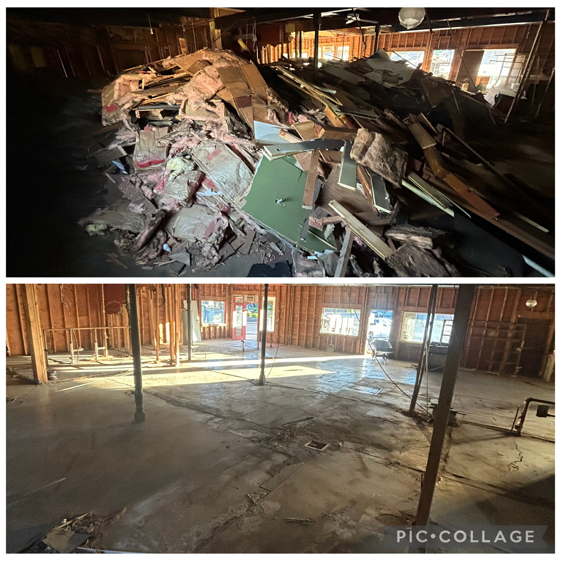 Before and after construction debris removal in Salem OR