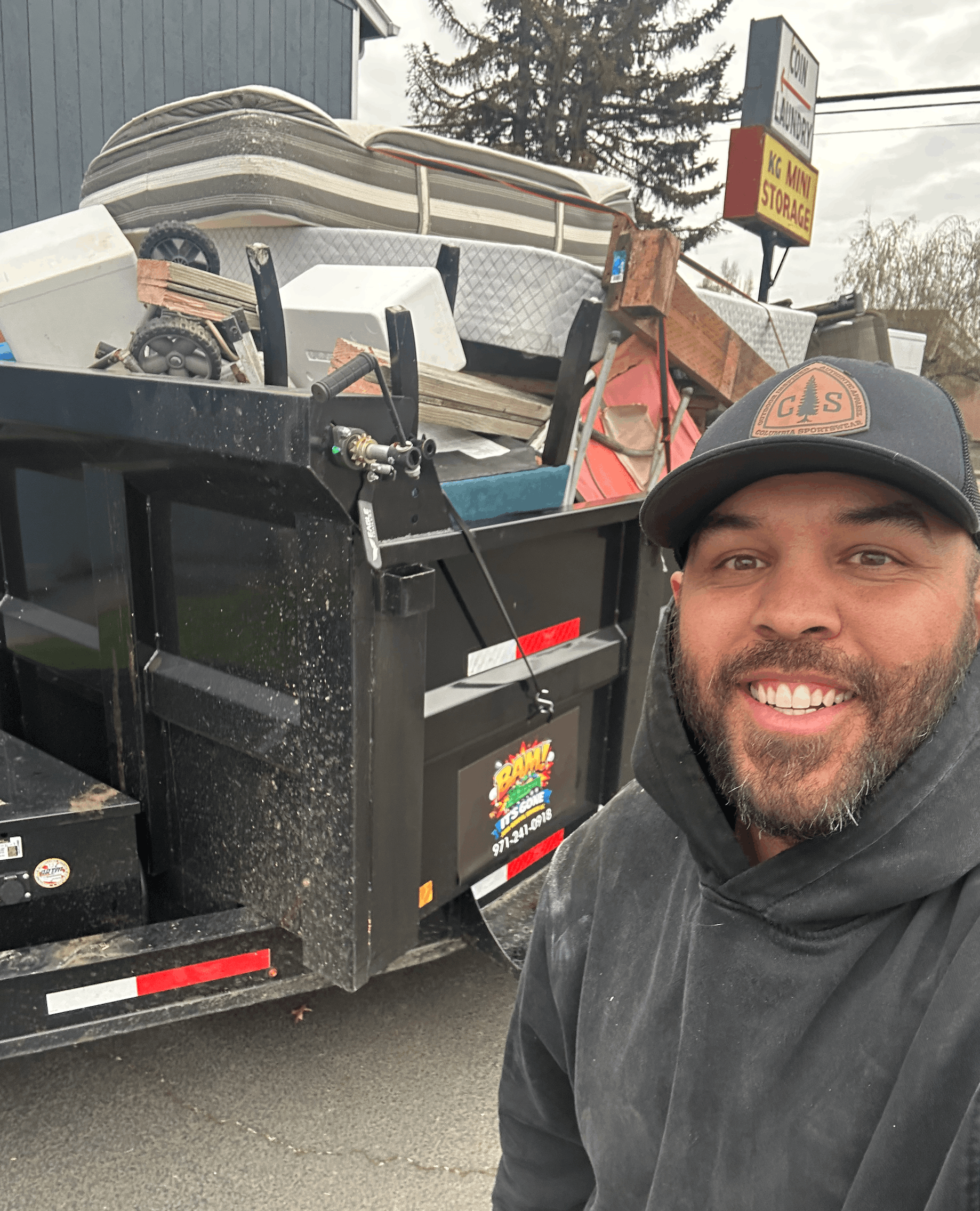 Full trailer of junk ready for hauling in Salem OR