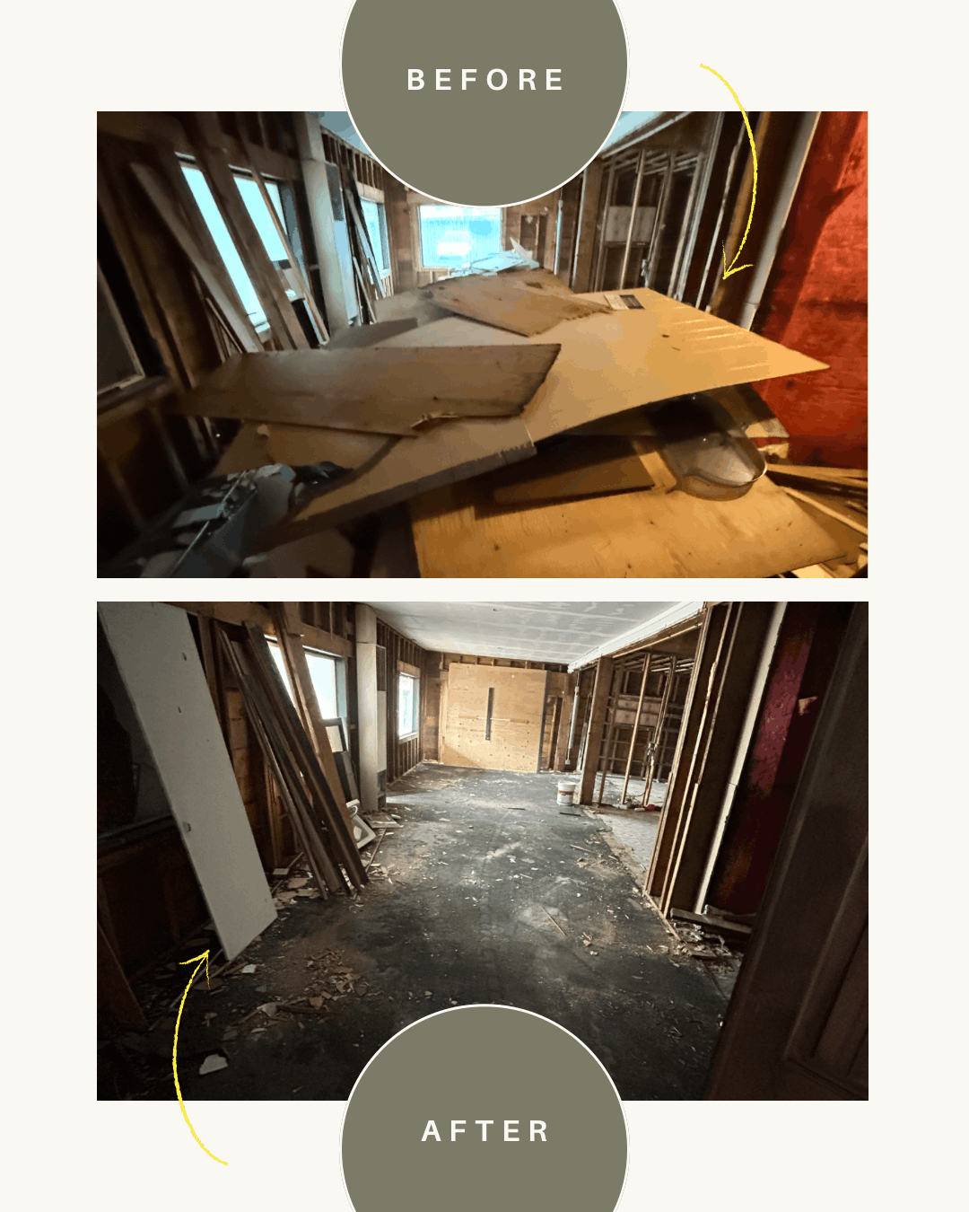 Before and after commercial demolition project in Salem OR